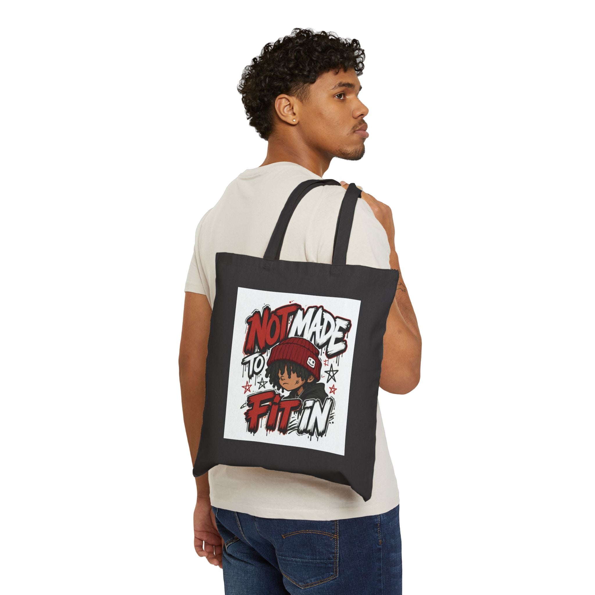 Not Made To Fit In Tote Bag — Graphic Canvas Shopper