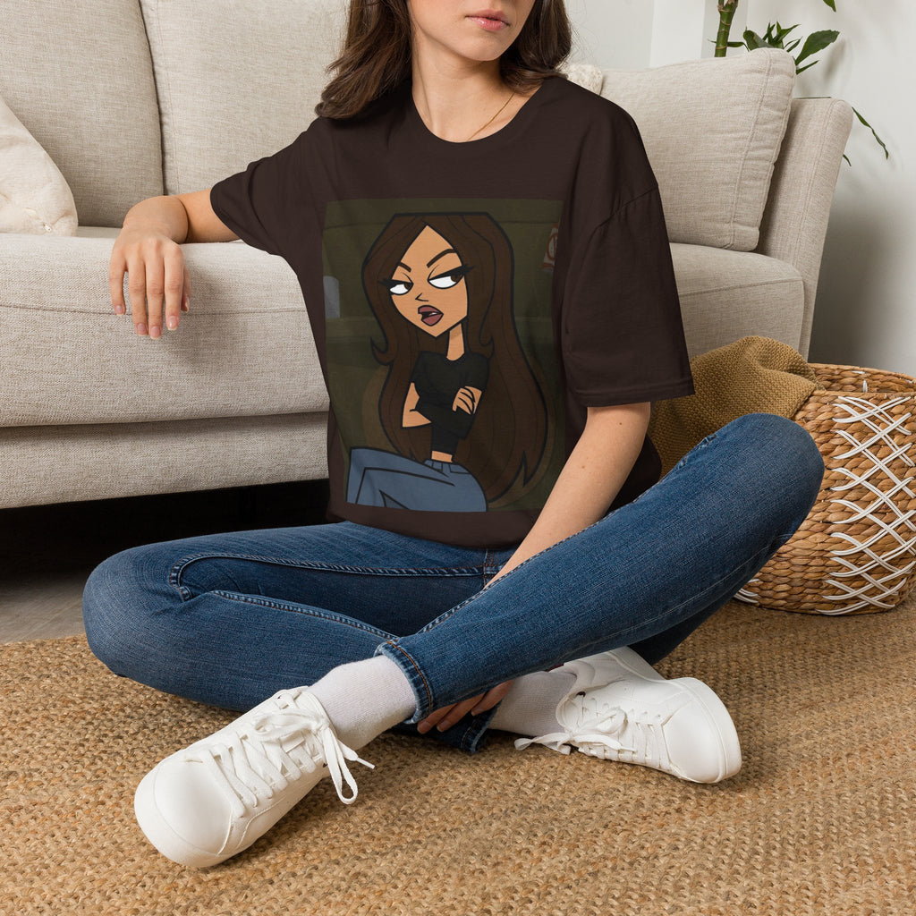 Edgy Cartoon Girl Graphic Tee — Attitude Illustration T-Shirt