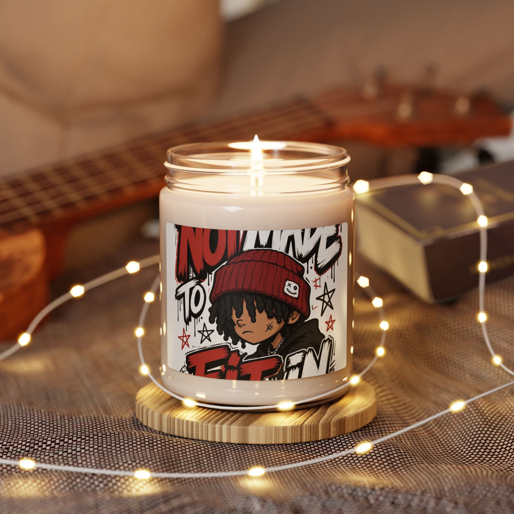 Soy Candle — "No Time to Fit In" Urban Cartoon Scented Candle, 9oz