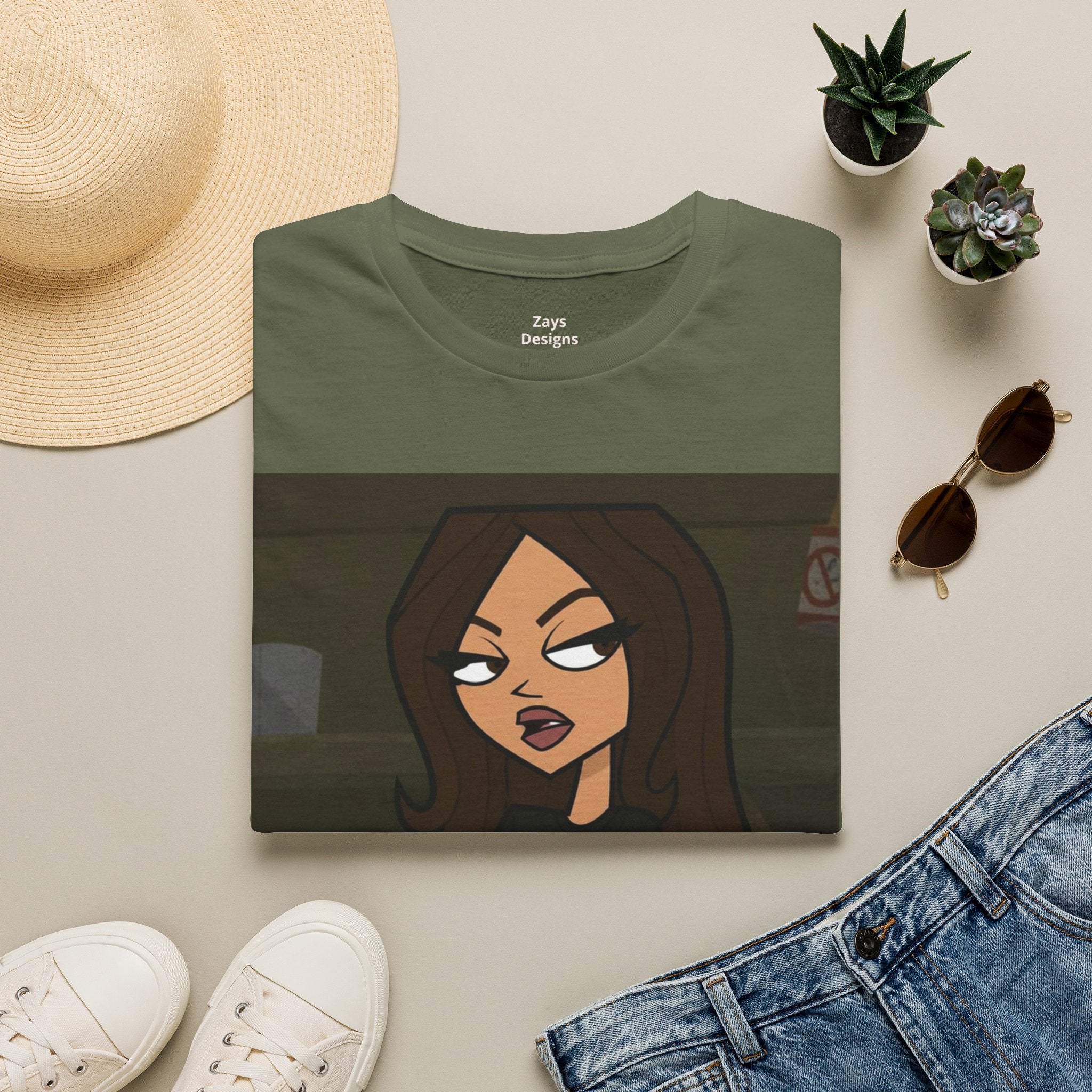 Edgy Cartoon Girl Graphic Tee — Attitude Illustration T-Shirt