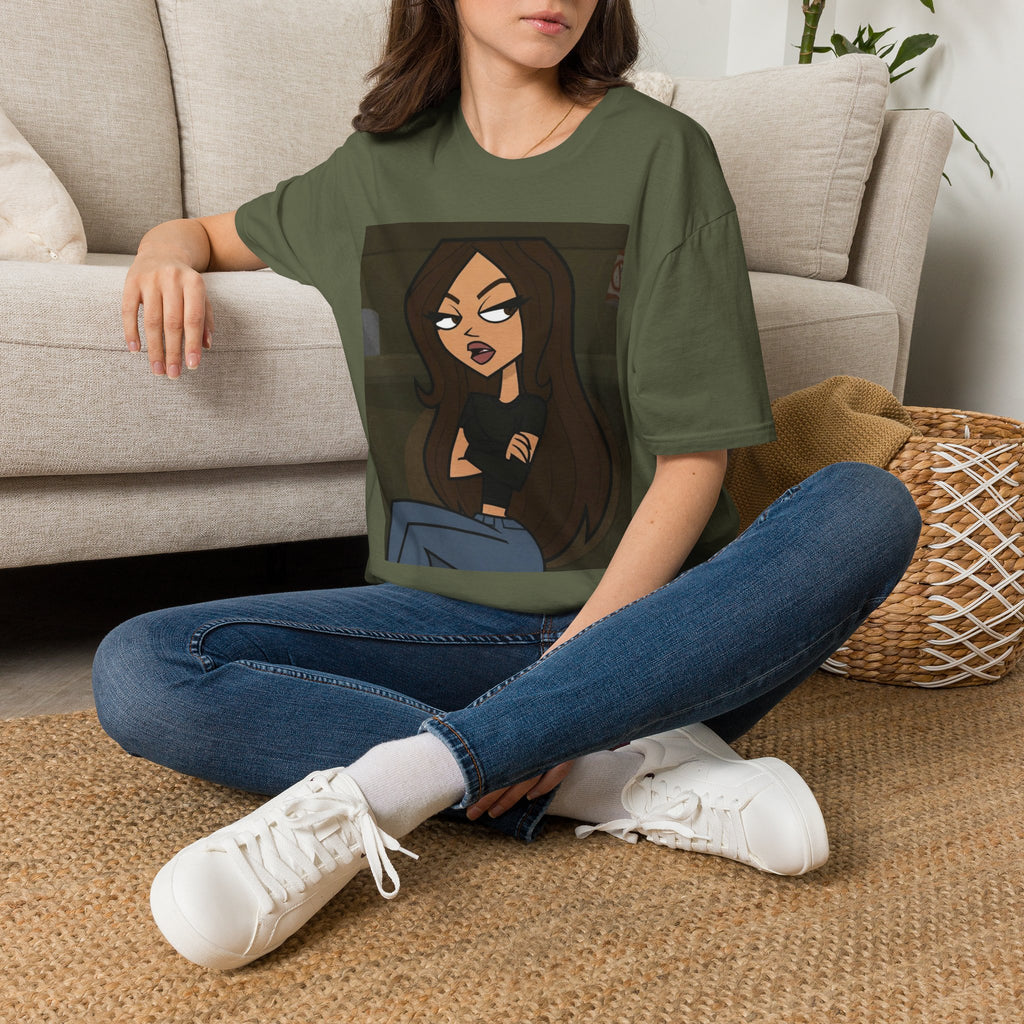 Edgy Cartoon Girl Graphic Tee — Attitude Illustration T-Shirt