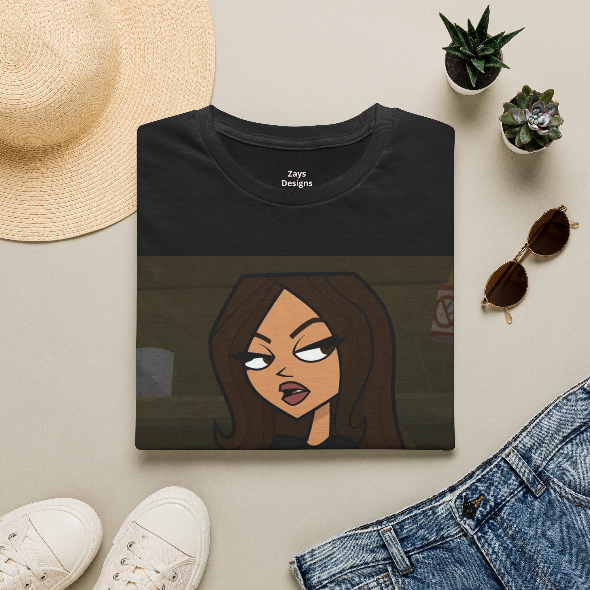 Edgy Cartoon Girl Graphic Tee — Attitude Illustration T-Shirt