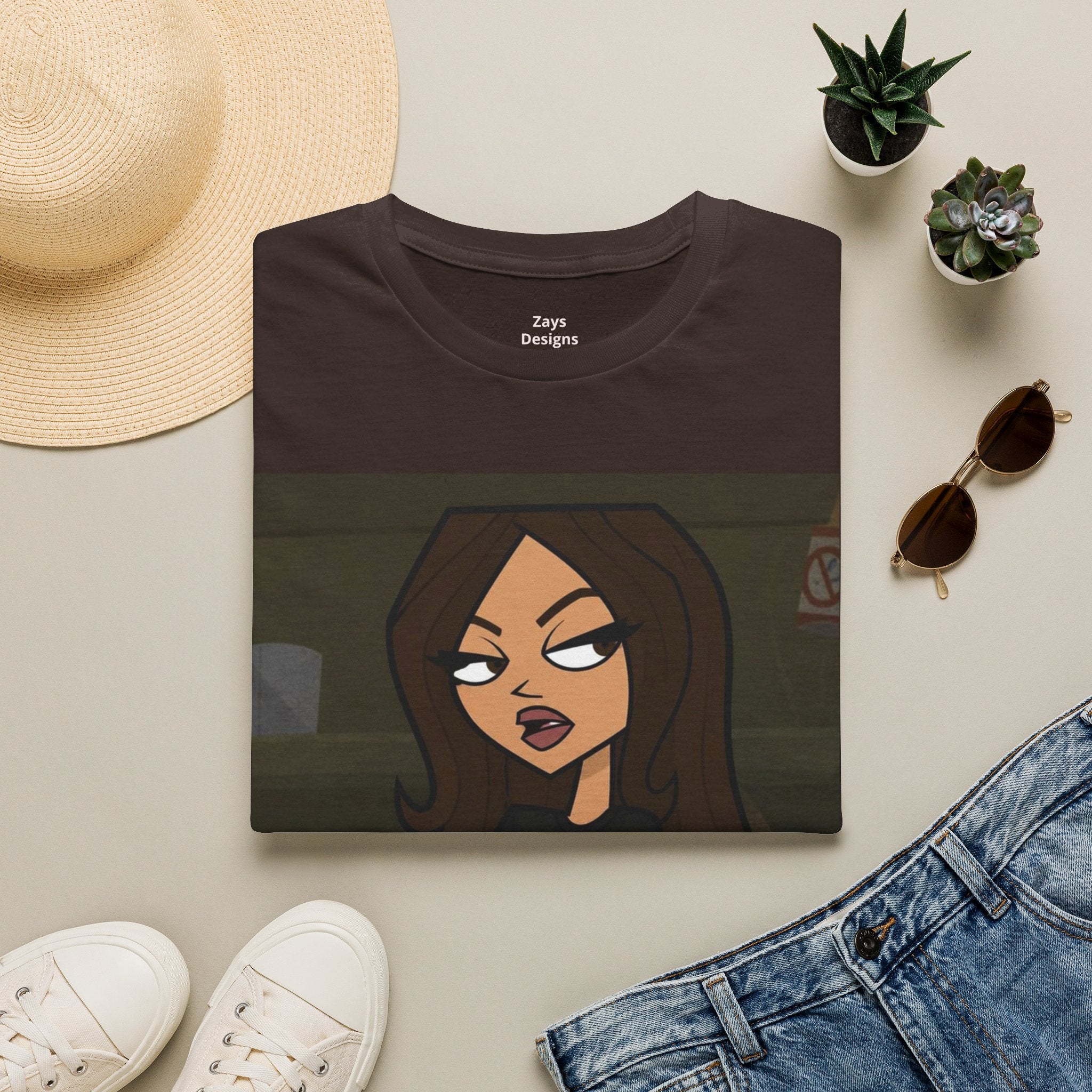 Edgy Cartoon Girl Graphic Tee — Attitude Illustration T-Shirt