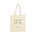 Canvas Tote Bag — "New Day New Me" Minimalist Eco Shopping Tote