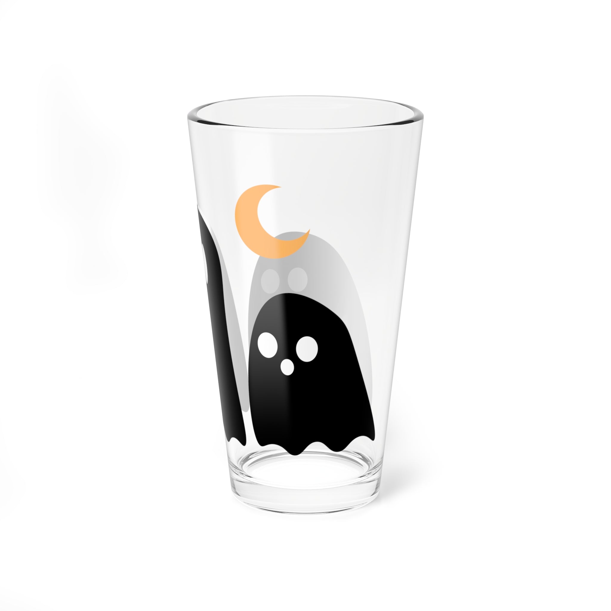16oz Mixing Glass — Cute Ghosts & Crescent Moon Cocktail Shaker Glass