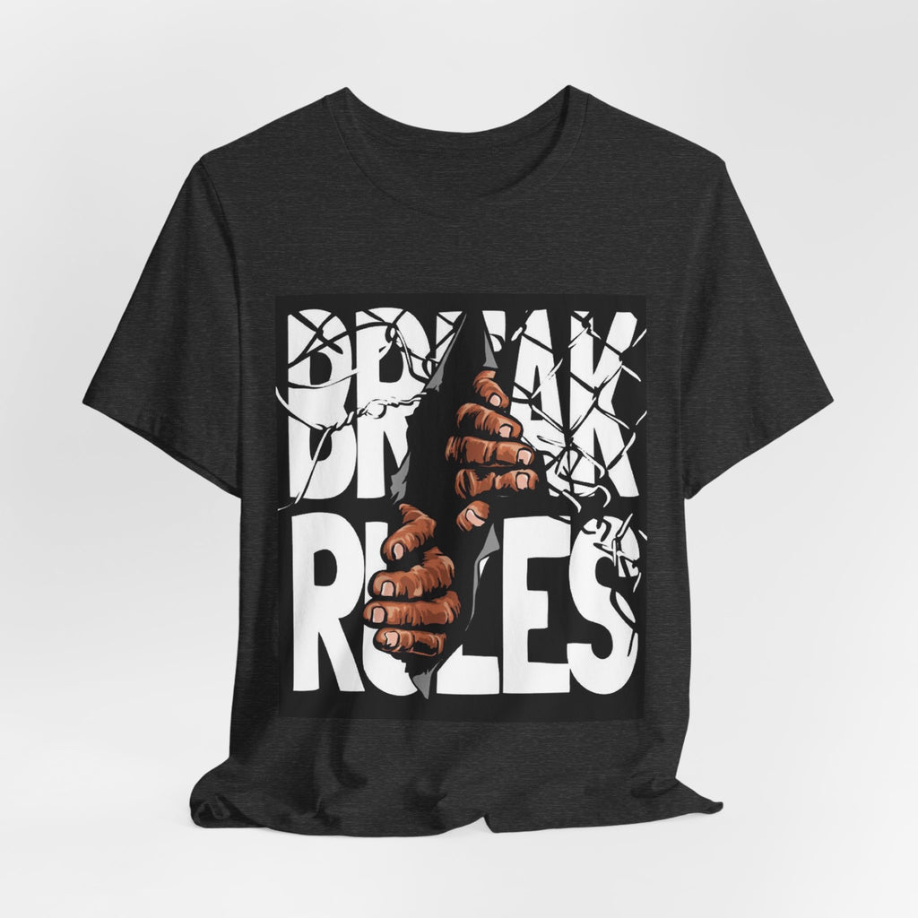 Break Rules Graphic Tee — Hands Breaking Chains Streetwear T-Shirt