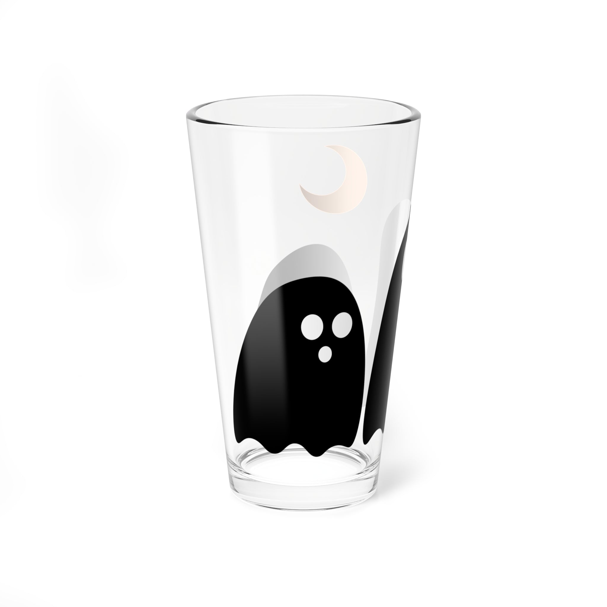 16oz Mixing Glass — Cute Ghosts & Crescent Moon Cocktail Shaker Glass