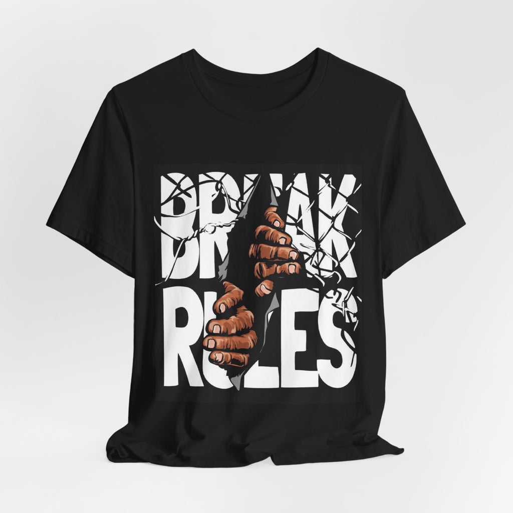 Break Rules Graphic Tee — Hands Breaking Chains Streetwear T-Shirt