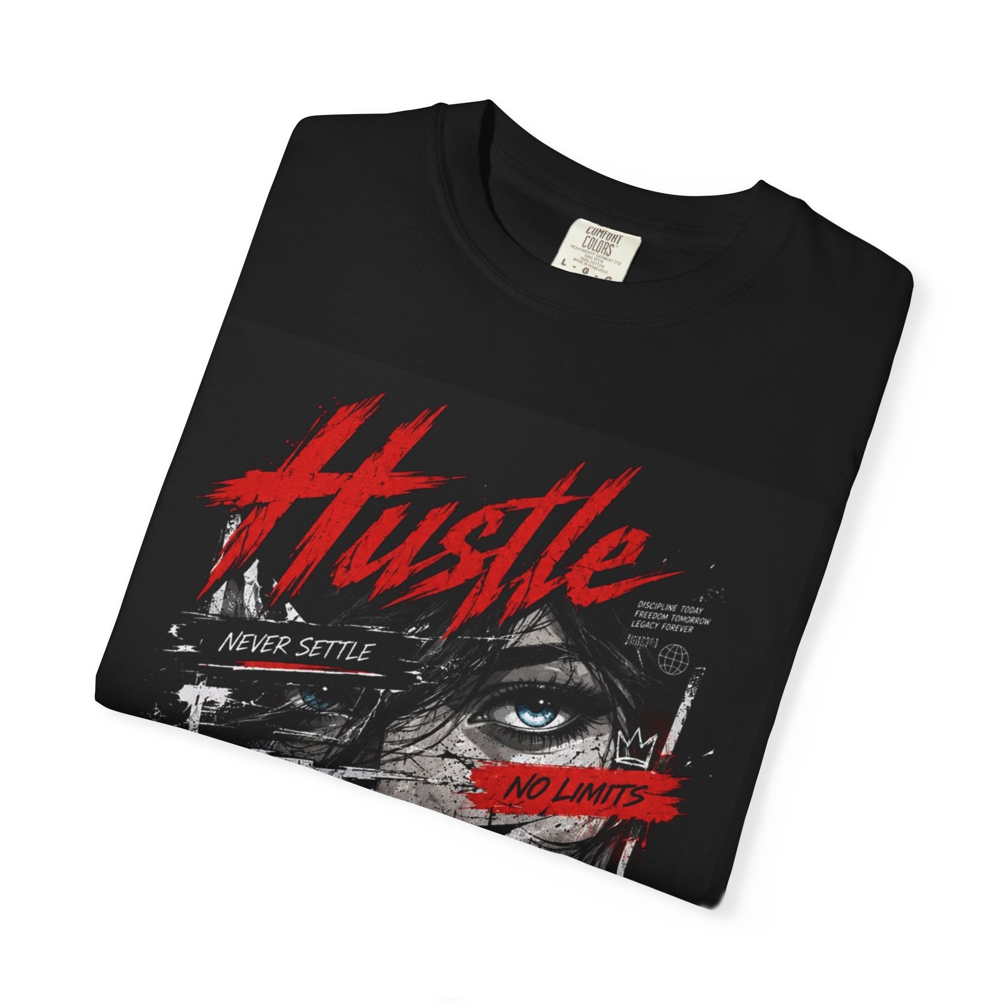 Hustle Stay Grinding Graphic Tee — Streetwear Woman Portrait T-Shirt
