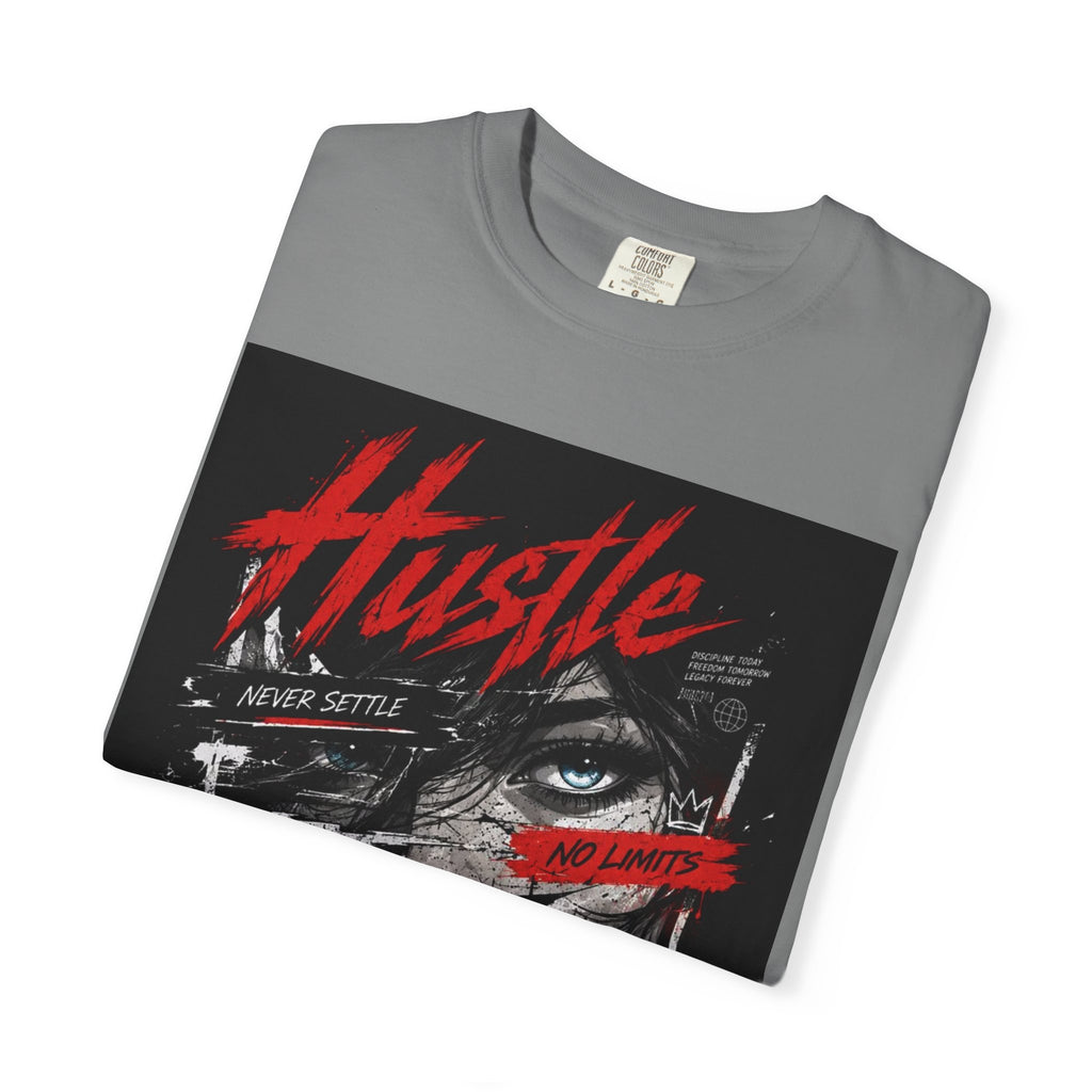 Hustle Stay Grinding Graphic Tee — Streetwear Woman Portrait T-Shirt