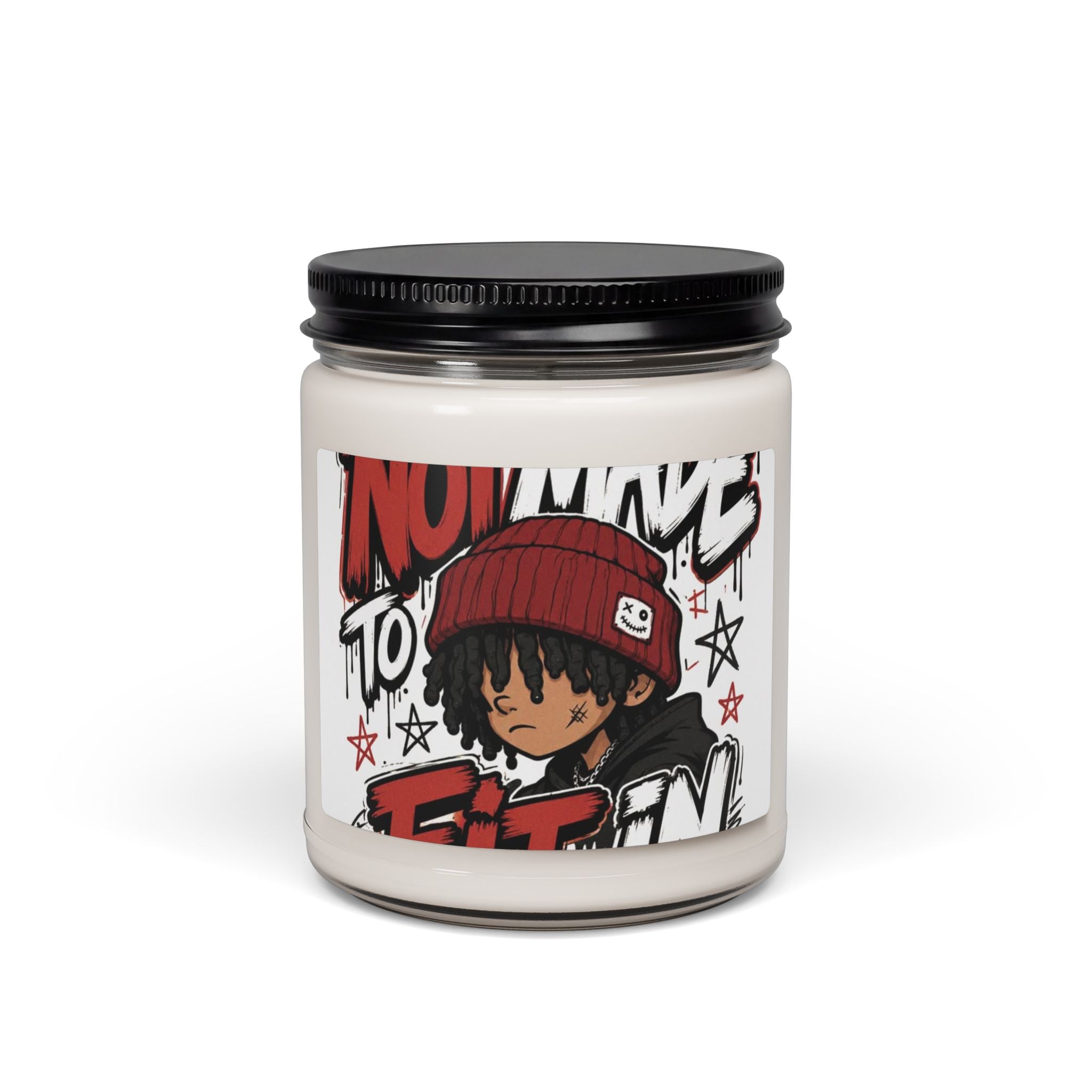 Soy Candle — "No Time to Fit In" Urban Cartoon Scented Candle, 9oz