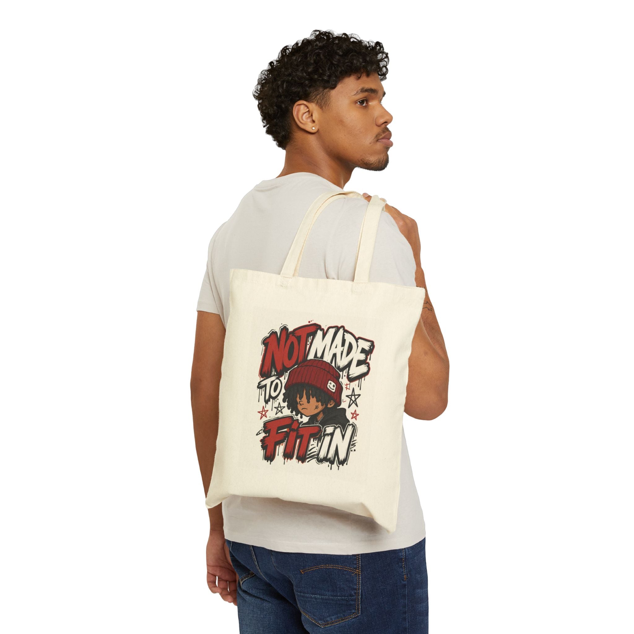 Not Made To Fit In Tote Bag — Graphic Canvas Shopper